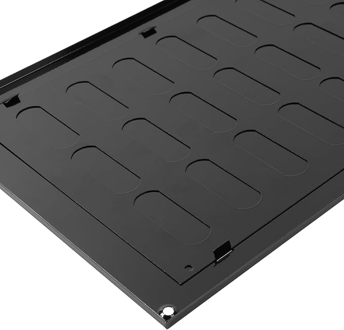 Repa Market 12" x 8" Inch (Outer Dimensions) Black Adjustable Air Vent Cover - Galvanized Steel HVAC Air Vent Register - Heating, Cooling Toe Kick Vent Cover - Wall, Ceiling Return, Intake Air Grille