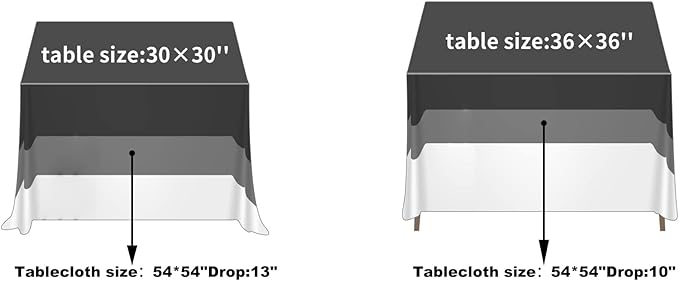 Cupuamon 2 Pack Waterproof Polyester Fabic Square Checkered Tablecloth,54x54 Outdoor Table Cloth,Oil Stain Prevention Table Cloth for Pinics and Parties(Black and White)