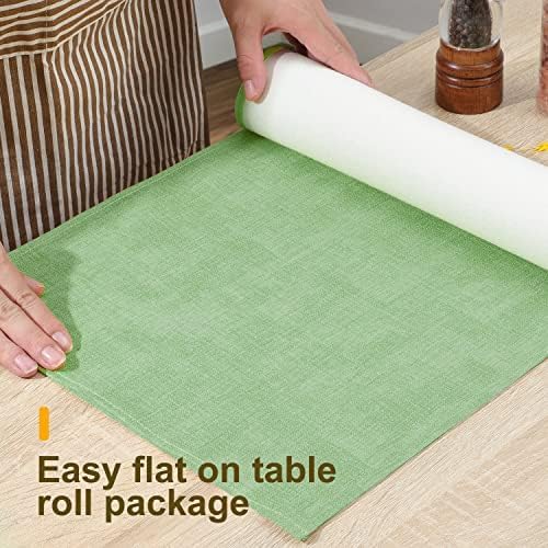 Wipeable Table Runner, Thick Farmhouse Dresser Runner, Rustic for Kitchen, Bedroom, Living Room, Indoor and Outdoor (90'', Green)