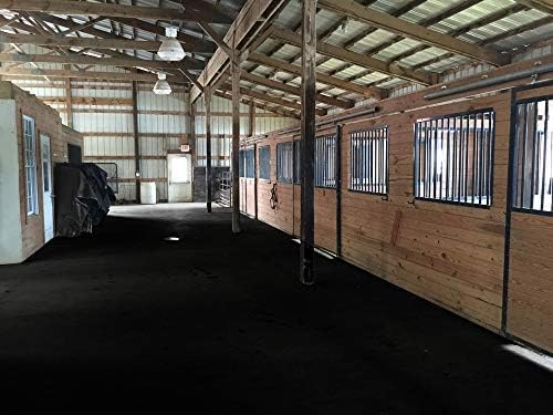American Floor Mats - Horse Stall Mats - Heavy Duty Stall Tiles - Thick, Durable Rubber Flooring - Solid Black - Slip Resistant - 6' x 10' Set (15 Tiles Total, 24" x 24" Each, 0.38" Thick)