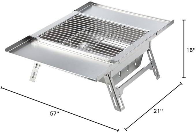 WILD JOURNEY Camping Charcoal Grill for IGT Table, Folding Barbecue Grill with Carry Bag, Portable BBQ Grill for Outdoor Car Camping Cooking Tailgating