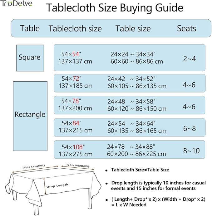 TruDelve Heavy Duty Vinyl Tablecloths Plastic Table Cloths Waterproof Tablecloth Outdoor Table Cloths for 8 Foot Rectangle Tables (108'' x 54'', Birds-2)