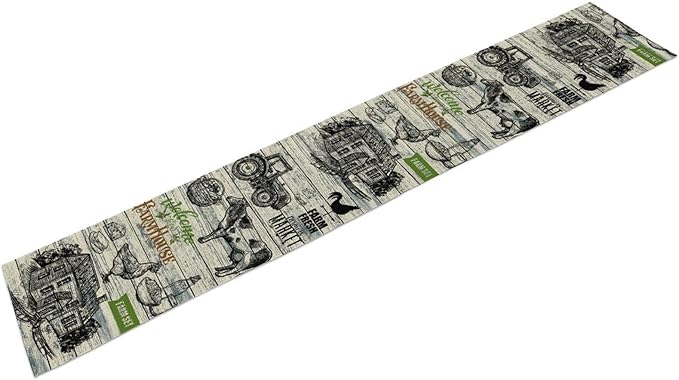 Farmhouse Cow Table Runner, Retro Rustic Country Barn Cottage Rooster Cow Animal Plank Coffee Table Center Decor for Home Kitchen Dining Patio Holiday Party Indoor Outdoor Table Decorations 13"x36"