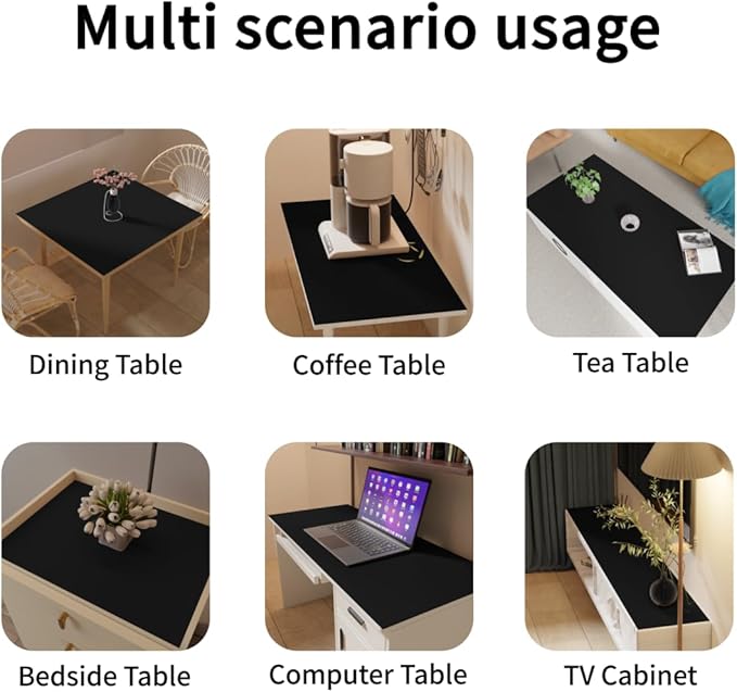 Dresser Covers Runners - 22x54 Inch Waterproof Easy to Clean Can Conceal Flaws Protector The Table Top from Scratches Used for Coffee Table Dresser(Black+Black 22x54)