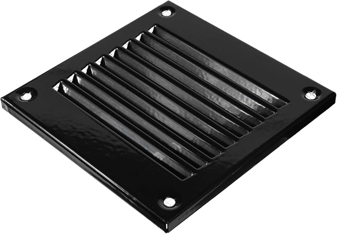 Vent Systems 4'' x 4'' Inch (Overall Dimensions) Pack of 20 - Black - Air Vent Cover Metal Air Return Grill with Built in Guard Screen Mesh - HVAC Vent Duct Cover, Soffit Vent for Indoor & Outdoor