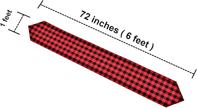 8 Pack Buffalo Check Table Runners Plaid Table Runner for Christmas Dinner, Lumberjack Party, Outdoor or Indoor Gatherings Table Home Decorations (Red & Black, 72inches)