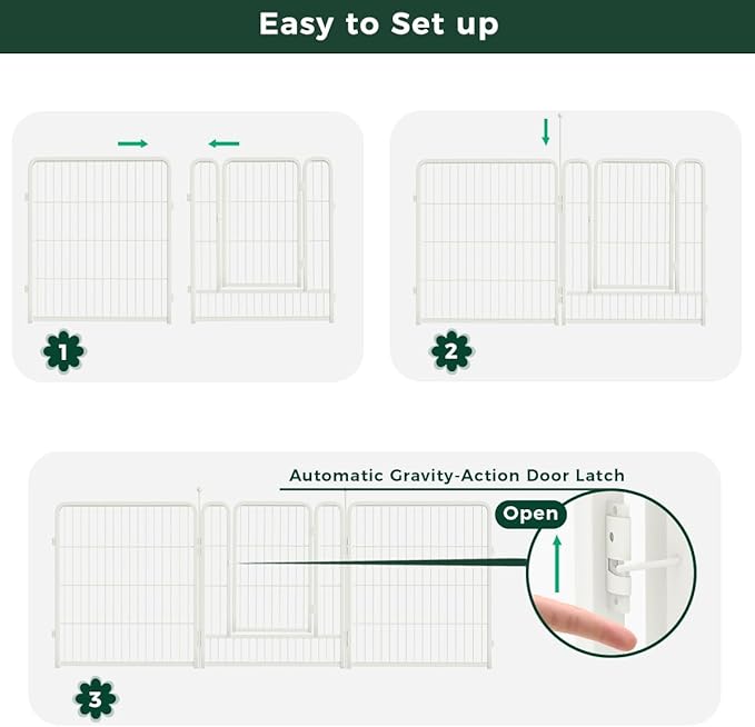 FXW Garden Fence Outdoor for The Yard – 32in(H) x 72.9ft(L) Heavy Duty Metal Animal Barrier for Dog and Rabbit, Decorative Dog Fence, 32 Panels, White