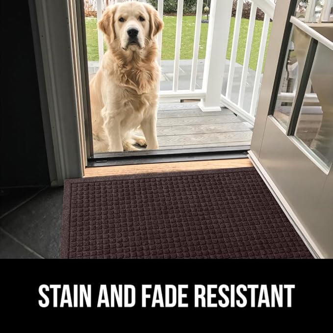 GORILLA GRIP Front Door Mat, 72x24, Indoor Outdoor Ultra Absorbent HydroAbsorb Doormat, Absorbs Up to 2.75 Cups of Water, Stain and Fade Resistant, Rubber Backing Doormats, Captures Dirt, Coffee