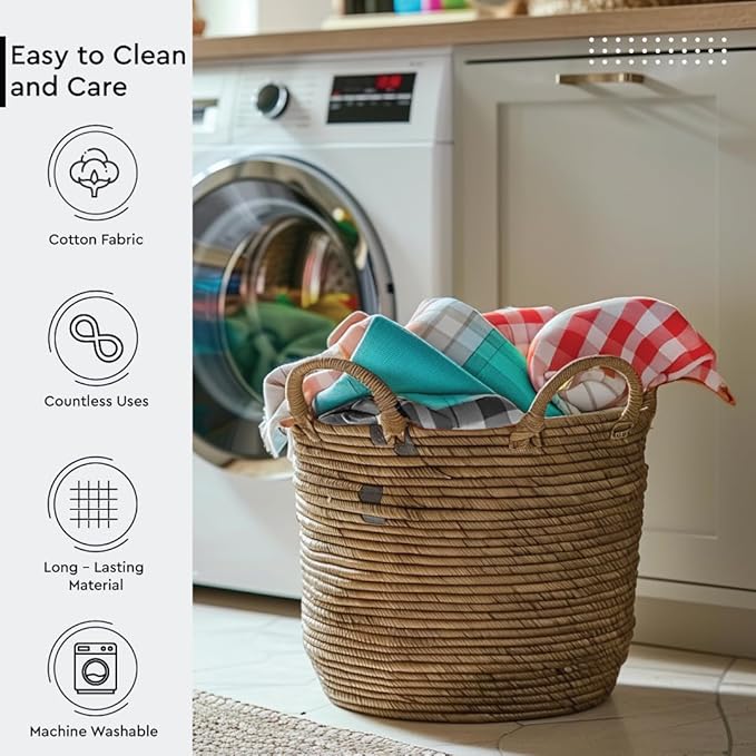 Encasa XO Cotton Dining Table Runner | Buffalo Beige Checks | Size 13x91 in - Machine Washable & Durable