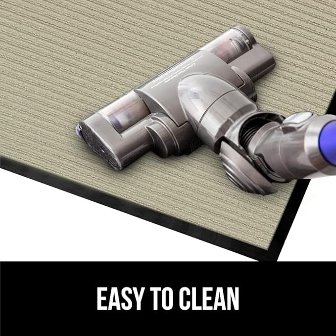 GORILLA GRIP Waterproof Traffic Guard Door Mat, 2 Pack Heavy Duty Entryway Mats, Strong Rubber Back Commercial Utility Rugs for Office Hallway, Garage Floor and Home, Low Profile Carpet, 29x17, Beige