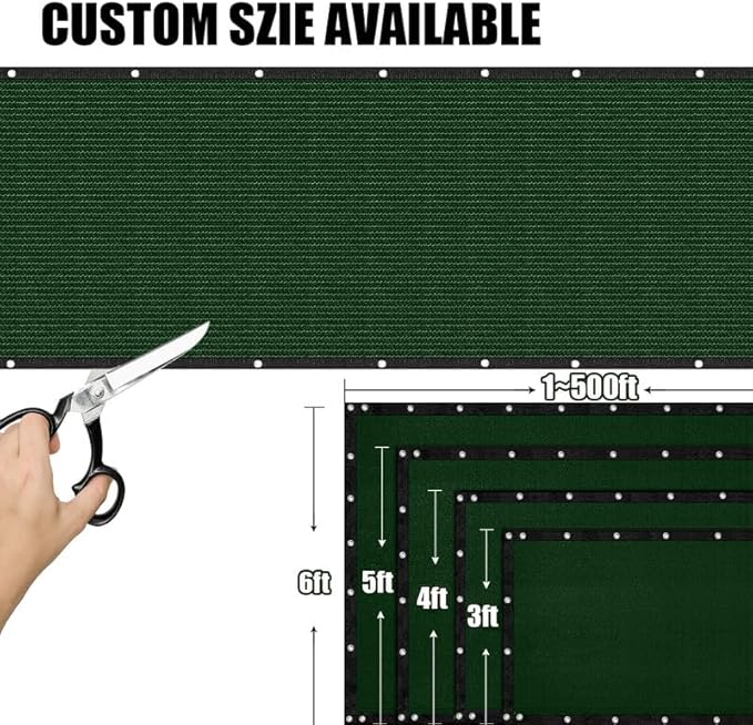 Privacy Fence Screen 3Ft X 28Ft Heavy Duty Outdoor Fencing Panels Windscreen Mesh Fabric Shade Net, 90% Visibility Blocking, Cable Zip Ties Included