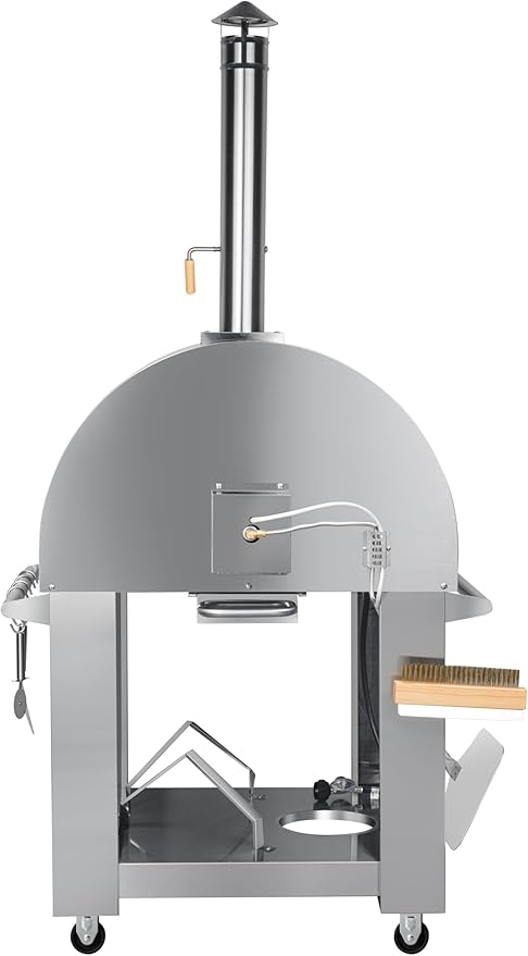 KoolMore 32 in. Outdoor Gas and Wood fired Pizza Oven in Stainless-Steel (KM-OKS-DFPO)