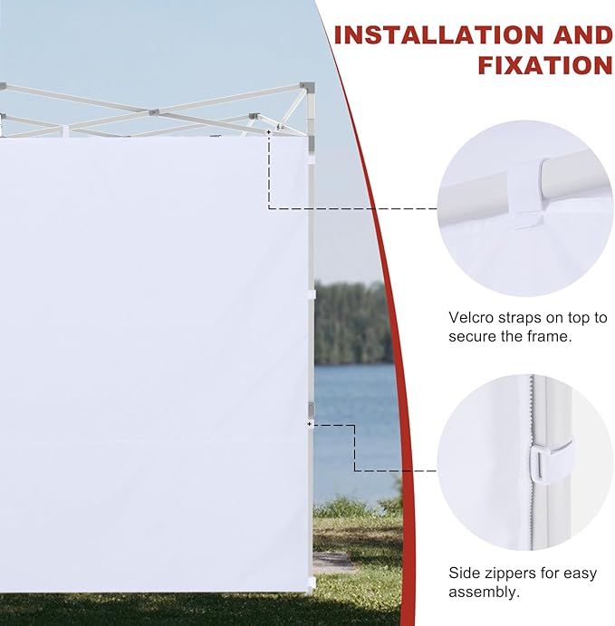 ABCCANOPY Instant Canopy SunWall 10x20 FT, 1 Pack Sidewall Only, No Frame or Top, Blue