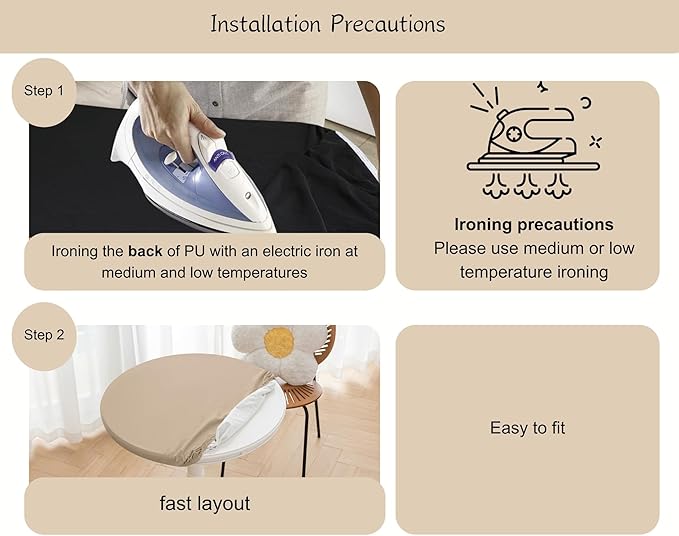 Round Fitted PU Tablecloth with High Elastic Edge 63 Inch Dia Waterproof Oil Proof Table Cloth Anti-Scald Stain-Resistant Wipeable Table Cover for Indoor Outdoor Picnic (Beige,63" Dia)