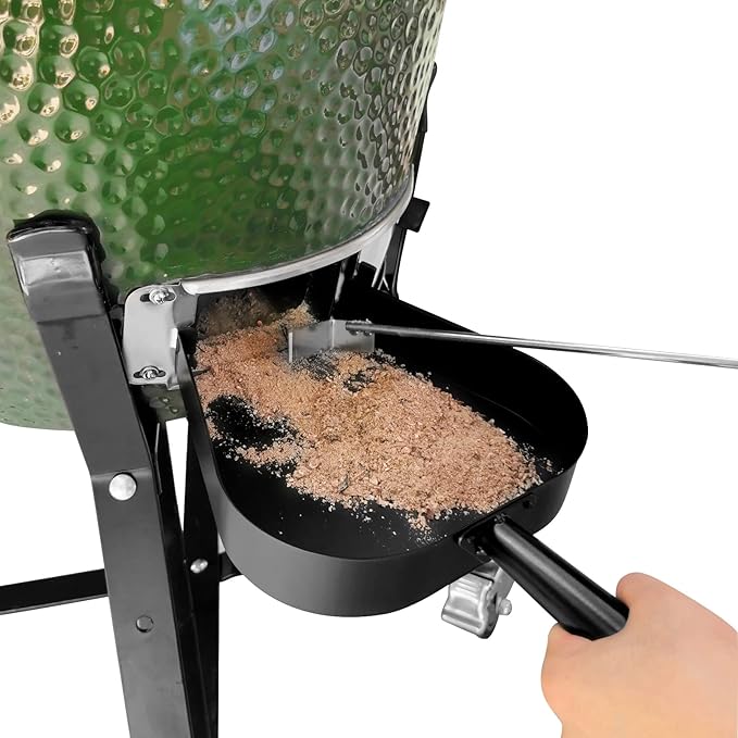 22" BBQ Ash Tool Poker Rake, Charcoal and Grill Cleaning Ash Tools for Big Green Egg, Kamado Joe and Other Charcoal Grills Corner Cleaner Accessories