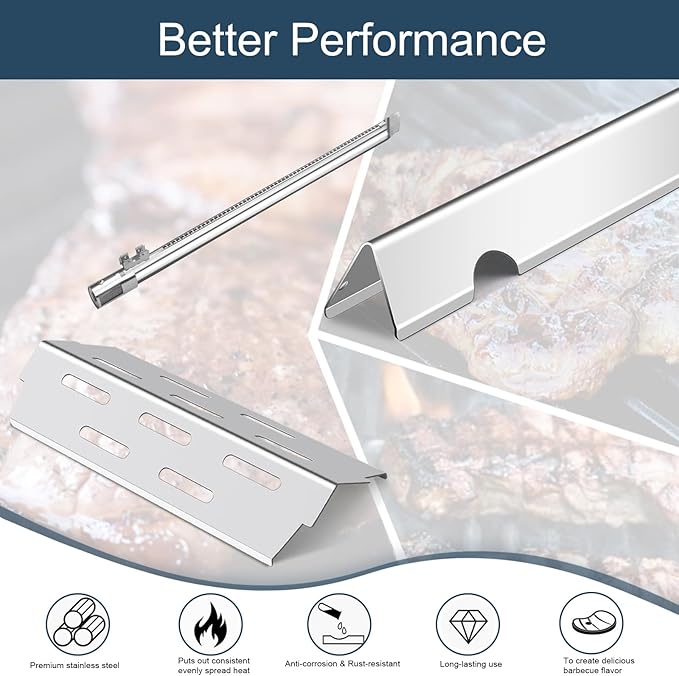 Flavorizer Bars,Heat Deflectors,Grill Burner and Grill Grid for Weber Genesis II 300/LX 300, GS4 Genesis ii E-310 ii E-315 ii E/S335 ii se-335 Grill