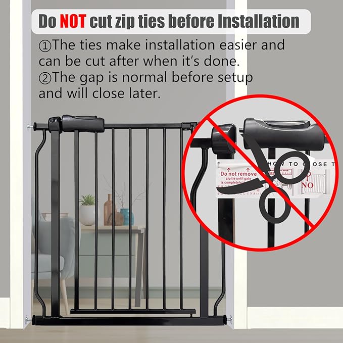 Extra Wide Baby Gate 67-71.6 Inch, Heavy Duty Safety Gate Indoor for Kids & Pets, Black Metal Dog Gate, Pressure Mounted No Drilling Pet Gate for Large Openings, 30 Inch Tall