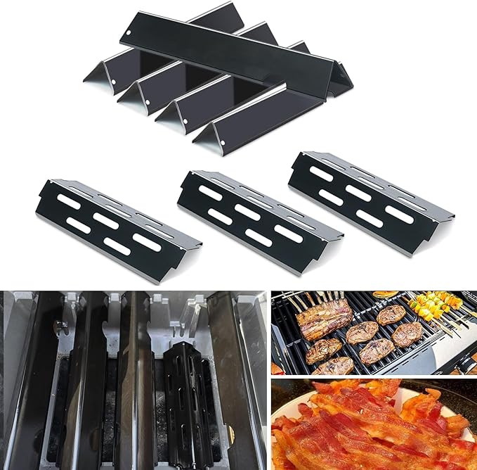 Flavorizer Bars and Heat Deflectors for Weber Genesis II 300/LX 300, GS4 Genesis ii E-310 ii E-315 ii E/S335 ii se-335 Grill (Porcelain Steel, 66032 * 5+ES/410 * 3)