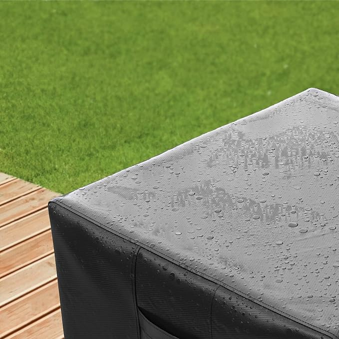 SHINESTAR Rectangle Fire Pit Cover, Fits for 54-56 Inch Gas Fire Table, Waterproof and Windproof, 56 x 26 x 24 Inches, Black