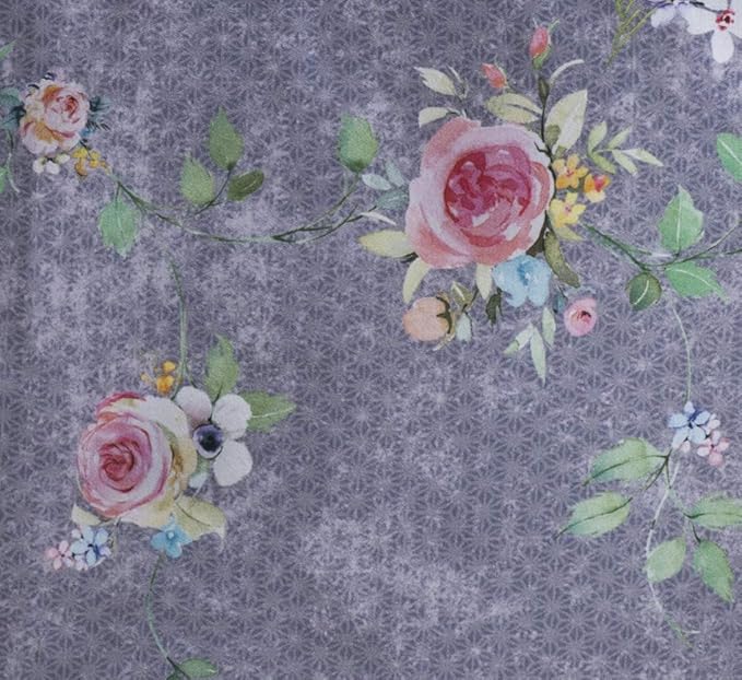 Maison d' Hermine Table Cloth Square Table 100% Cotton 60 x 60 Inches Tablecloth Reusable for Dining Room, Farmhouse, Home Party, Festive & Wedding Spring Summer - Sweet Rose Lavender - Country Garden