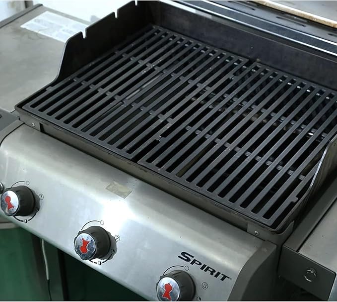 17.5 inch Grill Grate Replacement Parts 7638 for Weber Spirit I II E310 320 330, S310 320 330, Spirit 700, Cast Iron Grill Grates 7639, 7525, 7526, 7527 for Weber Spirit 300, 2 Pieces