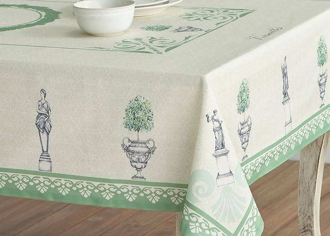 Maison d' Hermine Table Cloth Rectangle Table 100% Cotton 60 x 108 Inches Tablecloth Reusable Decorative for Dining Room, Farmhouse, Home, Party, Festive & Wedding Spring Summer - Jardin Du Roy