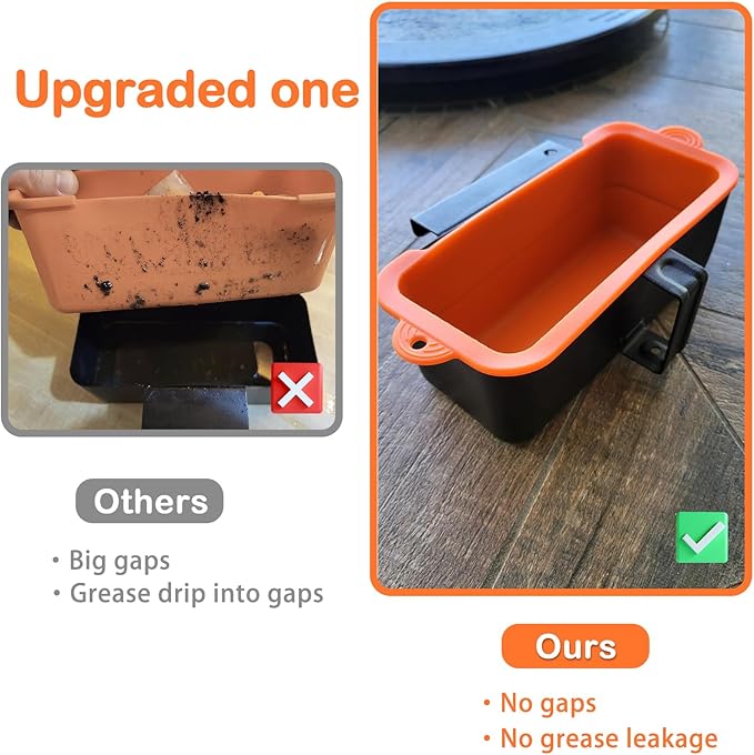 Silicone Grease Cup Liners for Blackstone 36 28 22 17 Inch Griddle, 2 Pack Reusable Grease Catcher Liner Grill Grease Tray Accessories for Blackstone