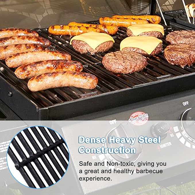 Adviace Grill Grates for Char Griller 5050, 5650, 2121, 3001, 5072, 2123, 2828, 3072, 3030, 4000, King Griller 3008, 5252, 19 3/4 Inch Cast Iron Grate Grid for Char-Griller 5050 Replacement Parts.
