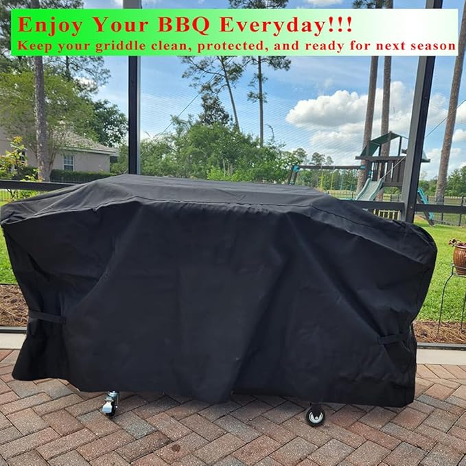 Griddle Cover Updated Fits Blackstone 5484 36 inches Cooking Station with Hood and Shelves, 600D Heavy Duty Waterproof Flat Top Grill Cover for Blackstone 5484 36" Griddle Cover Black