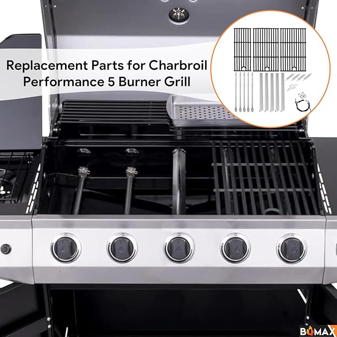 BQMAX 17 Inch Grill Grate Kit for Charbroil Performance 5 Burner Grill 463449021 463451022 463448021 463450022 463455021 G426-0005-W1, Cooking Grate for Charbroil Grill Replacement Parts 5 Burner