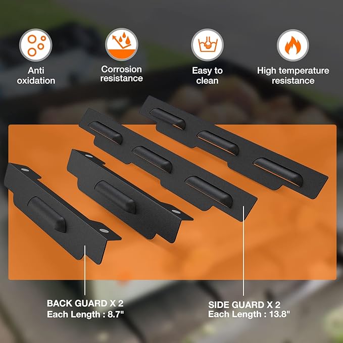 Wind Guards for Blackstone 22 Inch Griddle, Grill Accessories for Griddle Grill and Camping, MeWeBlue 5018 Magnetic Stainless Steel Wind Screens Protect Flame Hold Heat, Compatible with Hood, Black