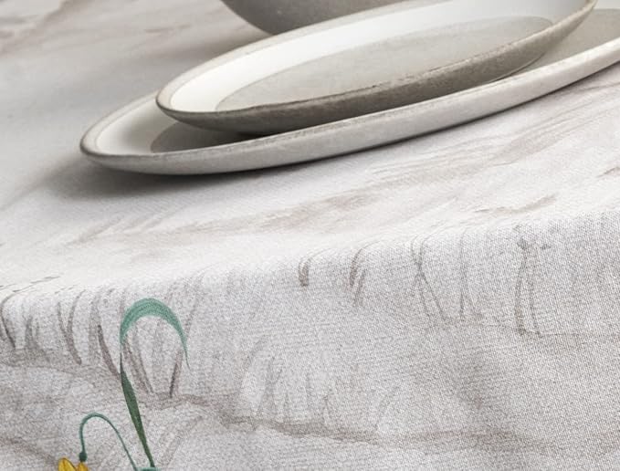 Maison d' Hermine Table Cloth Rectangle Table 100% Cotton 60 x 120 Inches Tablecloth Reusable Decorative for Dining Room, Farmhouse, Home, Party, Festive & Wedding Spring Summer - Basse Cour