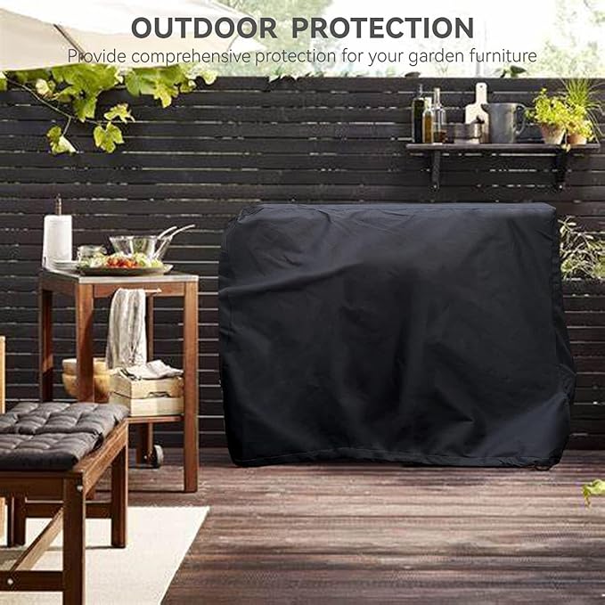 Pizza Oven Table Cover- Heavy Duty Waterproof Cover for Pizza Oven Cart Table,Compatible with 51 inch Outdoor Utility Cart and Storage Cabinet Black