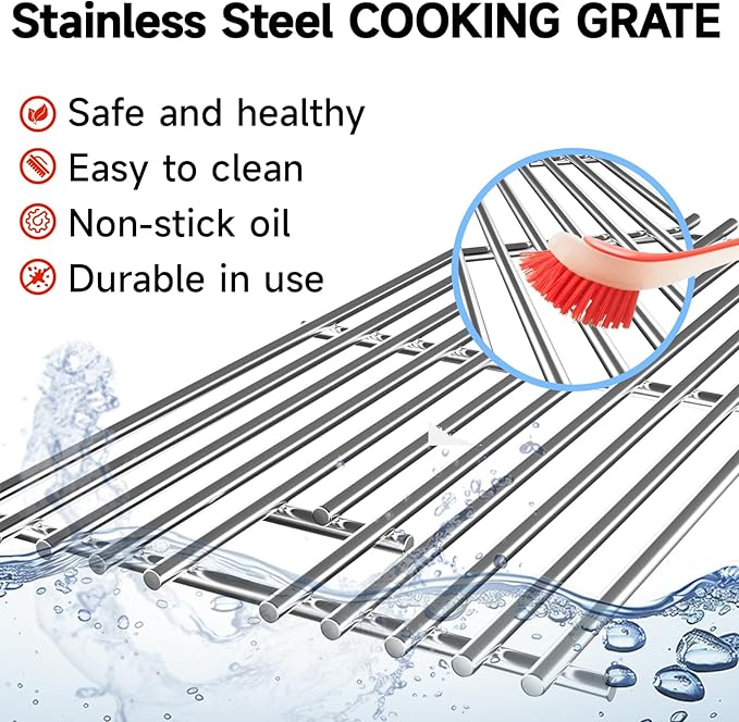 Stainless Steel Cooking Grates for Charbroil Commercial Infrared 463355220 463242516 463242515 466242615 463243016, for 463346017 466242616 463367016 463246018, G466-0025-W1A Replacement Parts