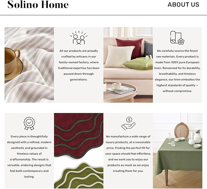 Solino Home Linen Small Table Runner 60 Inches - Athena, 100% Pure Linen Red Garnet Table Runner 14 x 60 Inch Ideal for Dresser and Coffee Tables - Valentines, Winter
