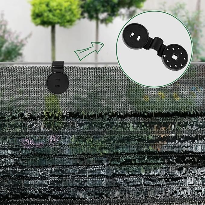 100 PCS Shade Cloth Heavy Duty Lock Grip, Shade Cloth Plastic Clips, Greenhouse Shade Cloth Fix Clamp, Windproof Awning Clamp Grip for Garden Netting, Anti Bird Netting, Sun Shade Net