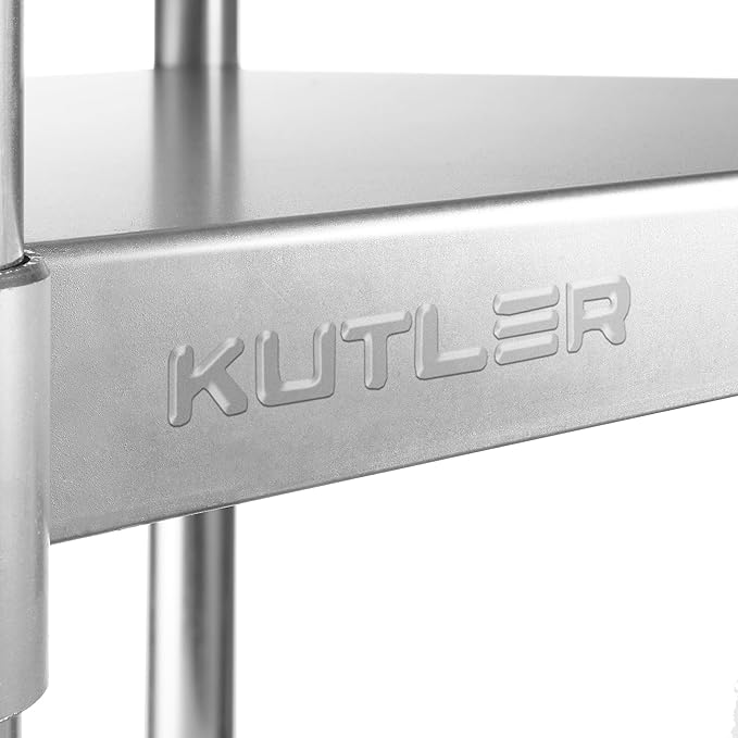 KUTLER Stainless Steel Table 24 x 18 Inches, NSF Heavy Duty Commercial Kitchen Prep and Work Table with Undershelf for Restaurant, Hotel, Home