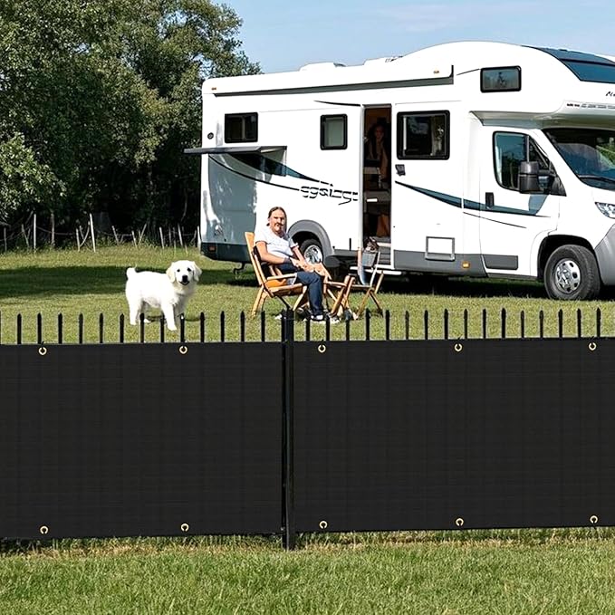 2.5' x 175' Balcony Privacy Screen Fence Cover with Zip Ties Grommets for Apartment Patio Porch Deck Backyard Outdoor (Black)