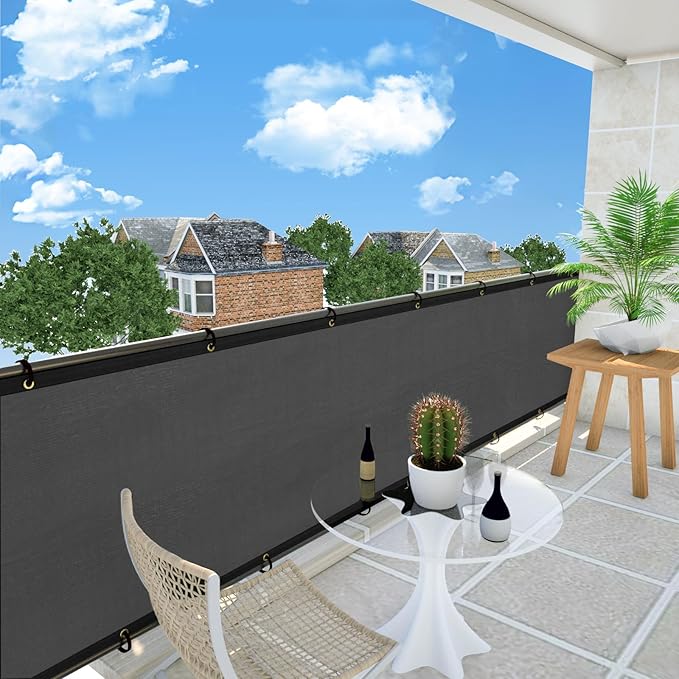 UPGRADE Privacy Fence Screen 8'x13' Dark Grey Outdoor 90% Visibility Blockage 170 GSM Mesh Shade Cover Panels for Backyard,Balcony,Home Decoration with Zip Ties,Customized Avaliable