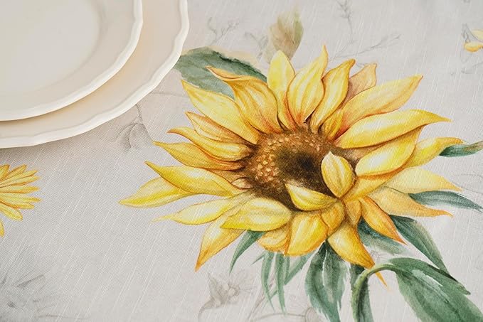 Maison d' Hermine Table Cloth Rectangle Table 100% Cotton 54 x 72 Inches Tablecloth Reusable Decorative Everyday Use for Dining Room, Farmhouse, Home, Party, Festive & Wedding Spring Summer - Candice