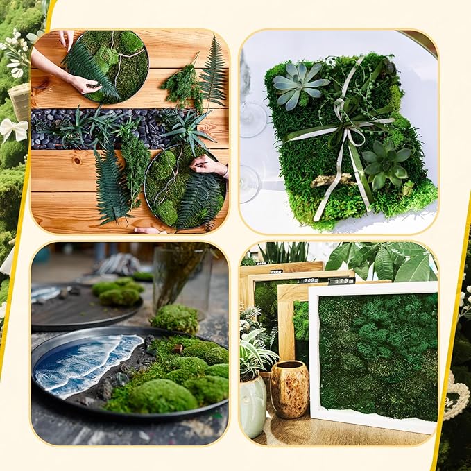 Zeyune 1 Pcs Fake Moss Table Runner for Crafts Artificial Moss Sheet Roll Waterproof Carpet Blanket for Wall Roof Garden Wedding Party Decoration (39 x 39 Inch)