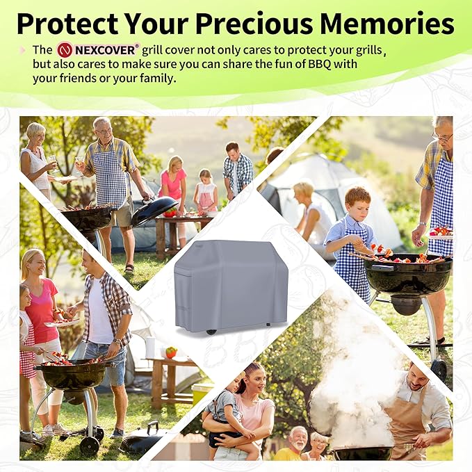 NEXCOVER Barbecue Gas Grill Cover - 60 Inch Waterproof BBQ Cover, Heavy Duty Grill Cover, Fade & Weather Resistant, Fits Weber, Brinkmann, Char Broil, Holland