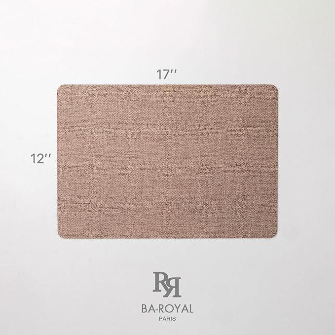 Faux Leather Placemats Set of 8 Vinyl Washable Wipeable Table Mats for Kitchen Dining Table Heat Resistant Waterproof Modern Indoor/Outdoor Placemats Non-Slip Easy Clean Place Mats (Cocoa)