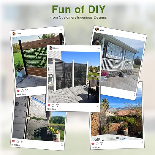 Casaphoria Metal Privacy Screen Outdoor, 72" H x 47" W Freestanding Decorative Privacy Screen for Patio Deck Balcony Garden with Stable Base, White-Abraham