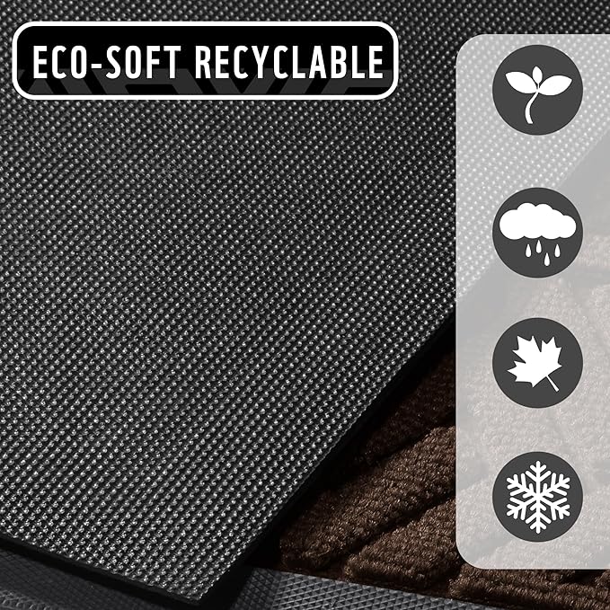 Yimobra Doormat Outdoor Entrance 29.5x17, All-Weather Waterproof Outdoor Mats for Front Door, Non Slip Welcome Door Mat for Patio Proch Outside Entryway Indoor, Brown