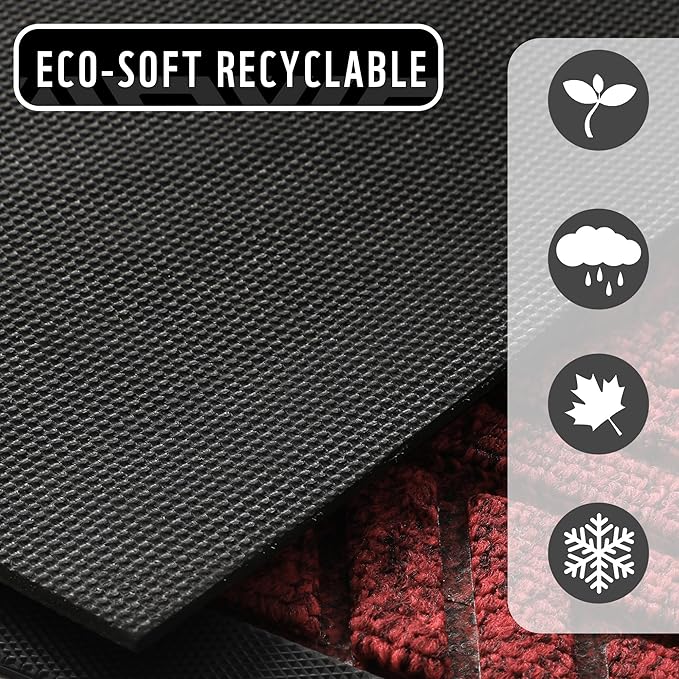 Yimobra Doormat Outdoor Entrance 29.5x17, All-Weather Waterproof Outdoor Mats for Front Door, Non Slip Welcome Door Mat for Patio Proch Outside Entryway Indoor, Red