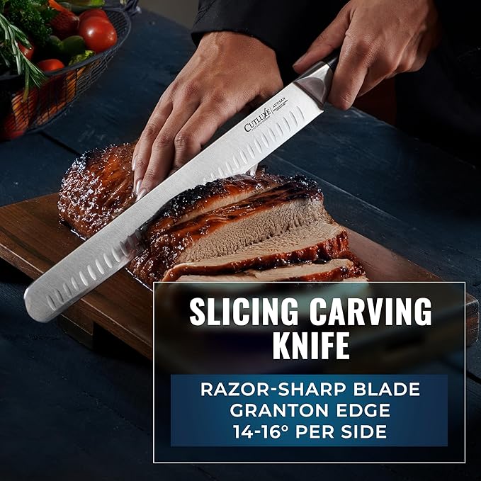 Cutluxe Butcher Knife Set – BBQ Brisket, Breaking & Boning Knife – Slicing Carving Knife Set for Meat Cutting, Ultra Sharp German Steel, Full Tang, Ergonomic Handles, Grilling Gifts for Men