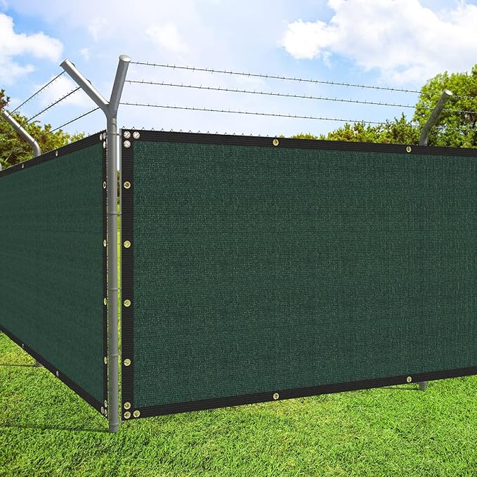 ECOOPTS 8'x103' Privacy Fence Screen Windscreen with Copper Grommets, Fit for Commercial Fence and Residential Garden Outdoor 90% UV Blockage, Cable Zip Ties Included (Green)