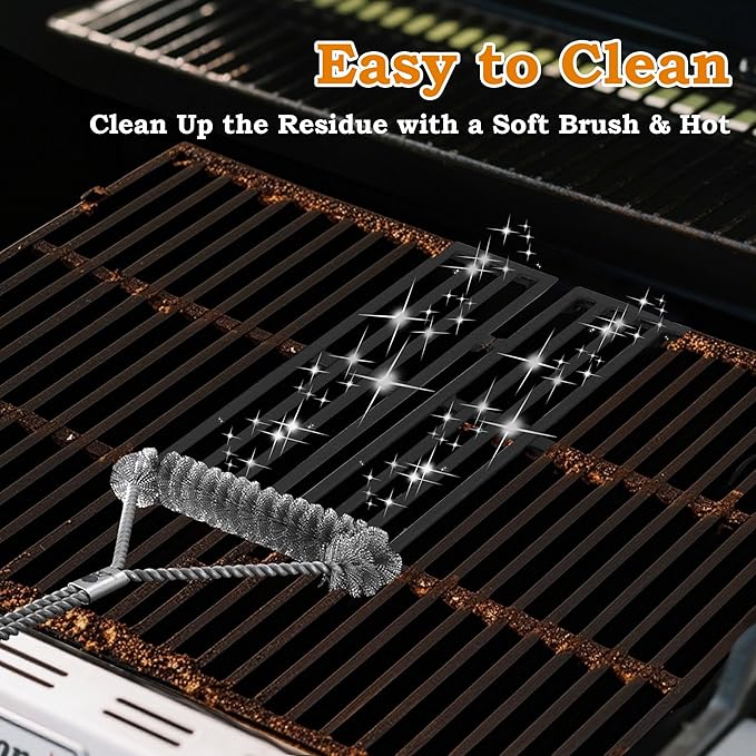 17.5 Inch Grill Grates for Weber Spirit Grill Parts, Spirit 300 Series Parts E310 E215 E320 S310 S320 S315 Gas Grill Cooking Grids, Cast Iron Grill Grates Replacement for Weber 7638 7639