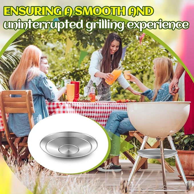1 Pcs 13-1/2" Diameter Ash Catcher Pan Ash Pan for Charcoal Grill Compatible with Weber for Grill Replacement Parts